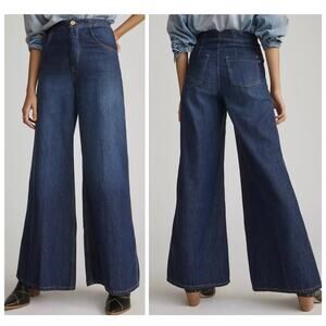 Anthropologie Pilcro The Uppercase A Jeans Ultra High Rise Super Wide Flare 28